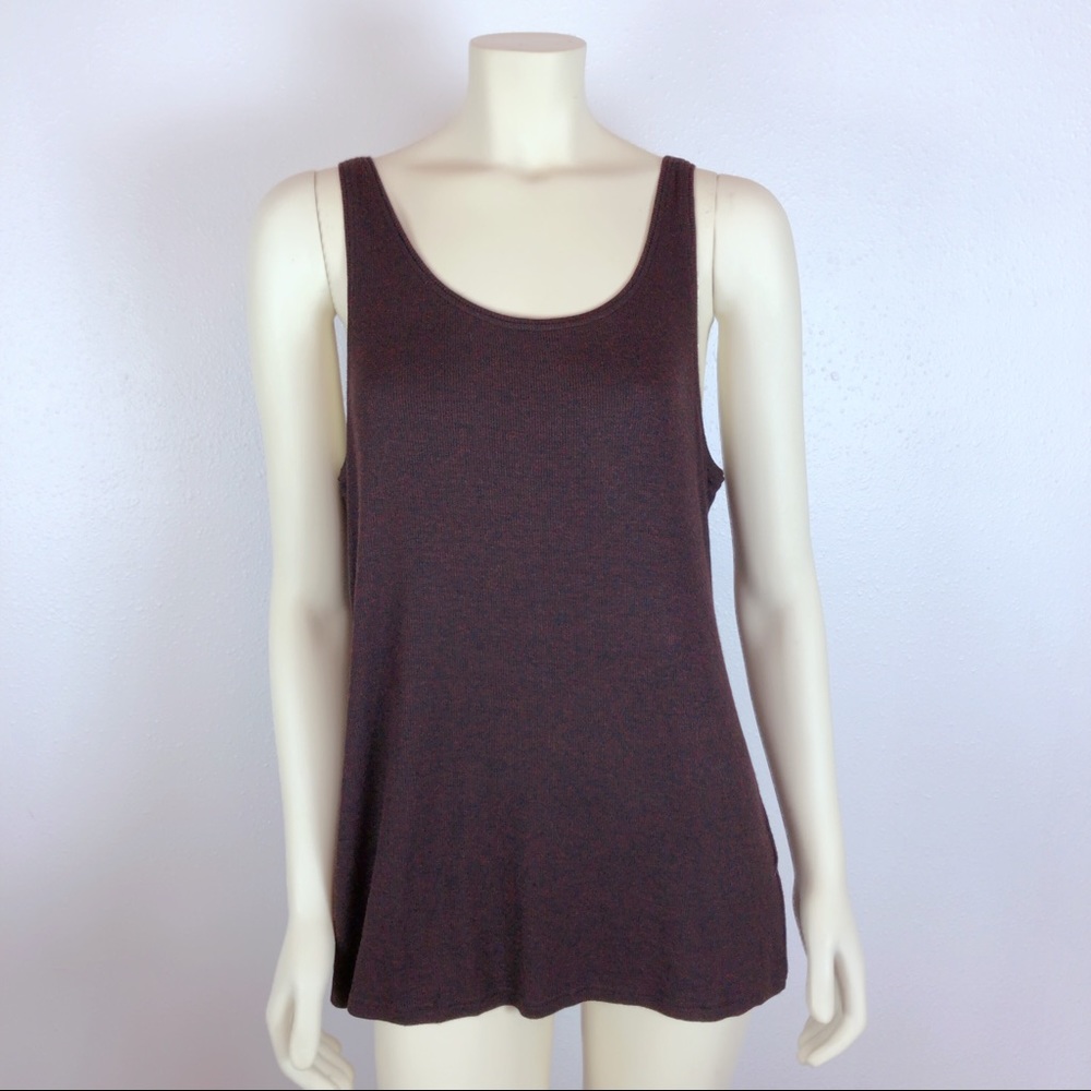 Eileen Fisher Brown Italian Yarn Knit Tank Top XL